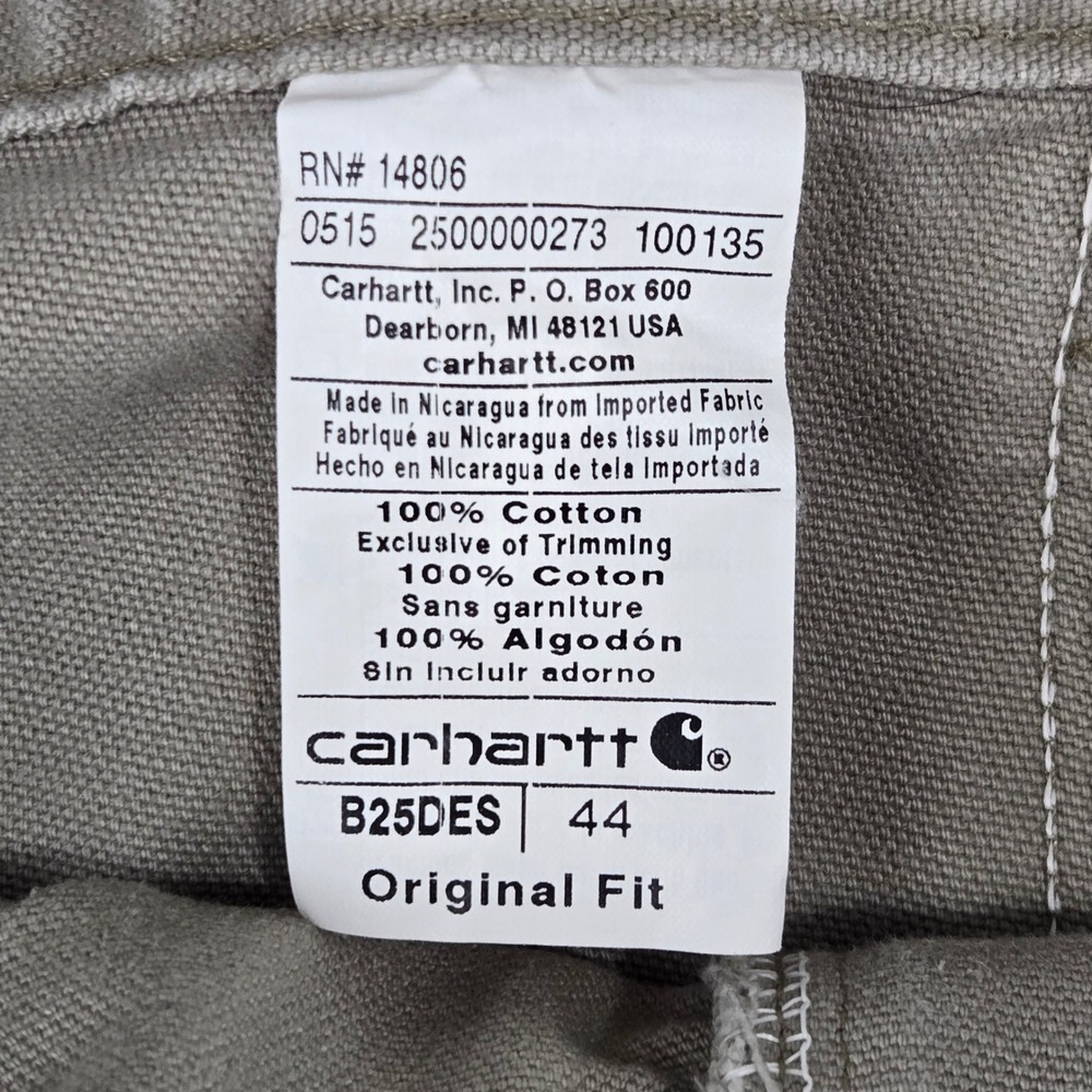 Carhartt B25DES Utility Carpenter Shorts Mens 44 Tan Excellent Original Fit - Picture 5 of 6